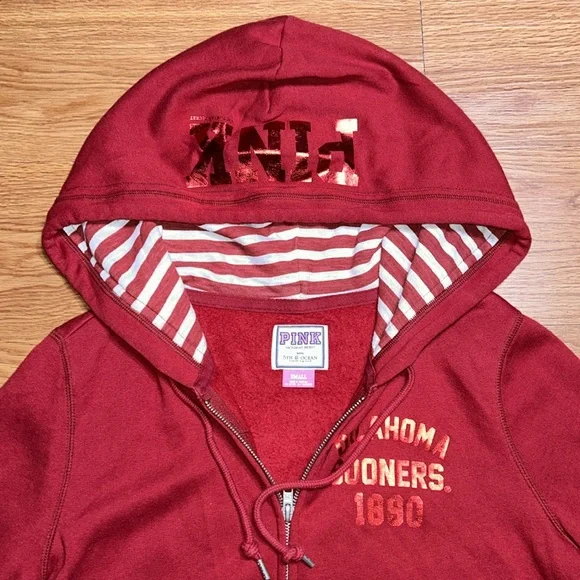 Pink Victoria Secret Oklahoma Sooners Hoodie - Picture 4 of 7